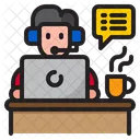Work From Home Work Call Icon