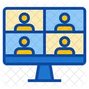 Conference Work At Home Office Online Group Icon