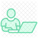 Online Meeting Duotone Line Icon Icon