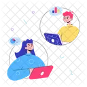 Online Meeting Business Meeting Business Interaction Icon