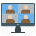 Conference Work At Home Office Online Group Icon