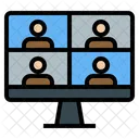 Conference Work At Home Office Online Group Icon
