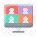 Online Meeting Work Online Icon