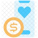 Online Money Donation Smartphone Money Icon
