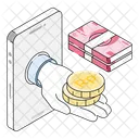 Online Money Earning Income Icon