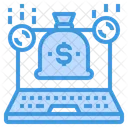 Laptop Money Money Bag Icon