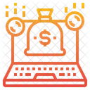 Laptop Money Money Bag Icon