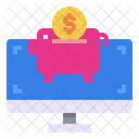 Computer Piggy Bank Saving Icon
