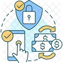 Online money transfer securely  Icon