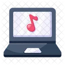 Laptop Music Online Music Online Media Icon