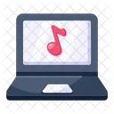 Laptop Musik Online Musik Online Medien Symbol