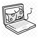 Online Nacktheit Erwachsensein Laptop Symbol