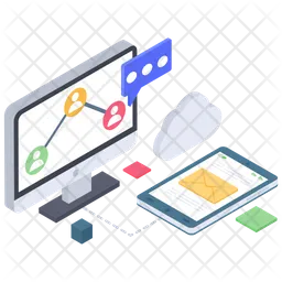 Online Network Communication  Icon