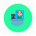 Online Office Working  Icon