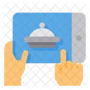 Online Order Tablet Delivery Smartphone Hand Icon