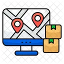 Online Parcel Location Online Package Online Cartons Icon