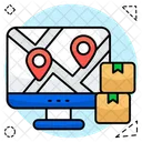 Online Parcel Location Online Package Online Cartons Icon