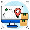 Online Parcel Location Online Package Online Delivery Icon