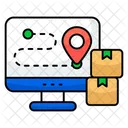 Online Parcel Location Online Package Online Delivery Icon