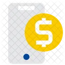 Cell Phone Investment Coin Icon