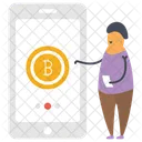 Online Payment Online Bitcoin Online Cryptocurrency Icon