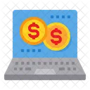Laptop Money Financial Icon