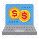 Laptop Money Financial Icon