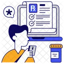 Online Prescription Medical Report Rx Icon