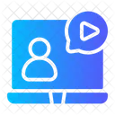 Online Presentation Webinar Marketing Icon