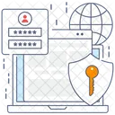 Secure User Login Password Protected Secure Authentication Icône