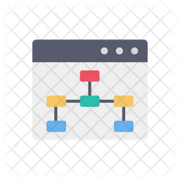 Online Process Flow Icon - Download in Flat Style