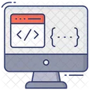 온라인 프로그래밍 온라인 코딩 웹 코딩 아이콘
