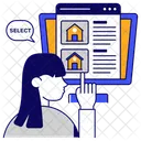 Online Property Online House Online Home Icon