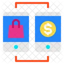 Smartphone Mobile Shopping Bag Icon
