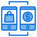 Smartphone Mobile Shopping Bag Icon