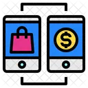 Smartphone Mobile Shopping Bag Icon