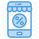 Online Rabatt Smartphone Shop Symbol