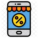 Online Rabatt Smartphone Shop Symbol