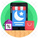 E Commerce Online Ramadan Verkauf Online Ramadan Shopping Symbol