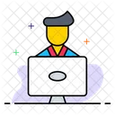 Laptop Student Onlinereading Icon