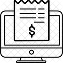 온라인 영수증 온라인으로 돈 버기 온라인 비즈니스 아이콘