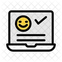 Online Review Happy Laptop Icon