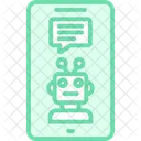 Online Robot Chat Duotone Line Icon Icon