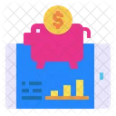 Mobile Piggy Bank Screen Icon