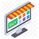 ショッピング ウェブサイト、電子商取引、オンライン購入 アイコン