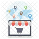 Online Shop Standort Online Shop Navigation Online Shop Richtung Symbol