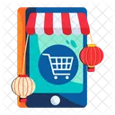 Online Shopping Buy Online Festive Shopping Icon