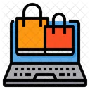 Online Shopping Shopping Bag Laptop Icon