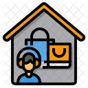 Employee Online Shopping Working At Home Icon