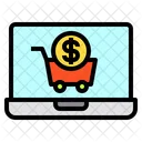 Laptop Money Cart Icon